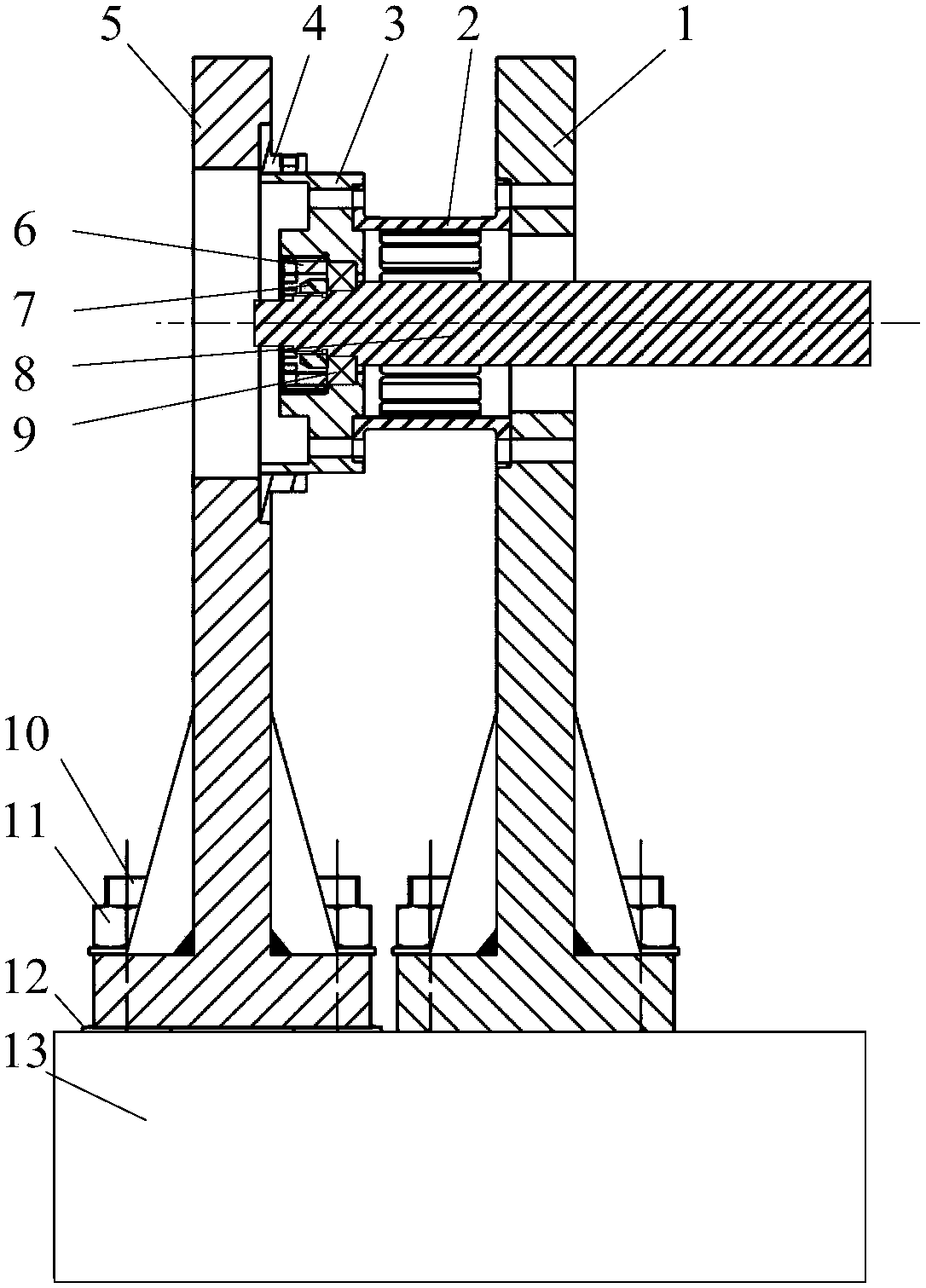 Supporting structure for determining the influence characteristics of squeeze film damper parameters