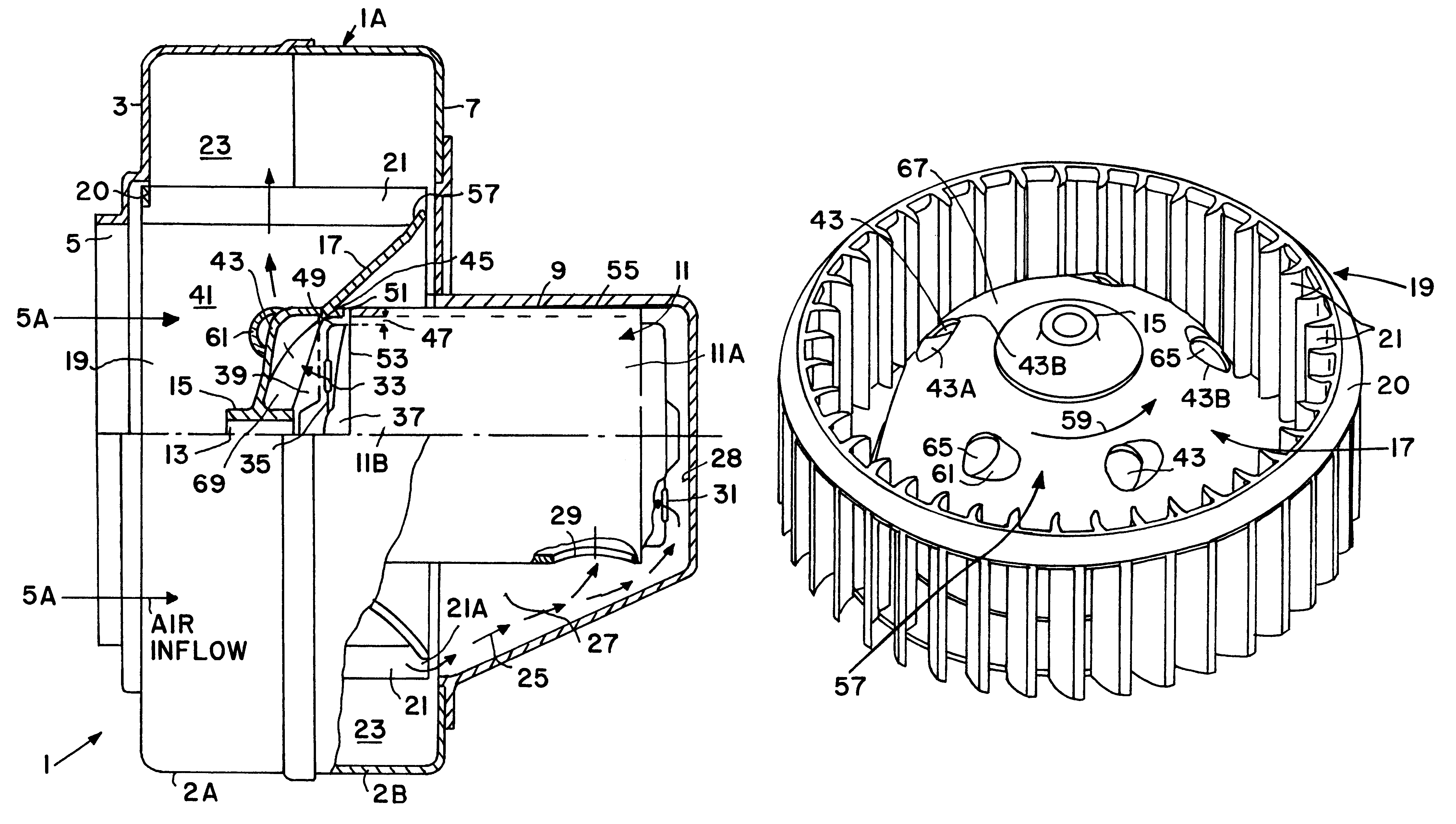 Radial blower, particularly for heating and air conditioning systems in automobiles