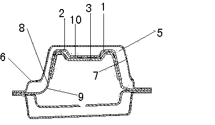 Gluing anti-corrosion process of vehicle cavity structure and gluing shielding tool for process