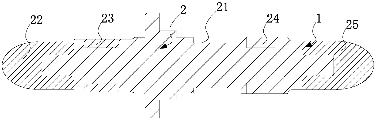 Multi-material composite stepped shaft, auxiliary tool and cylindrical grinding machining method