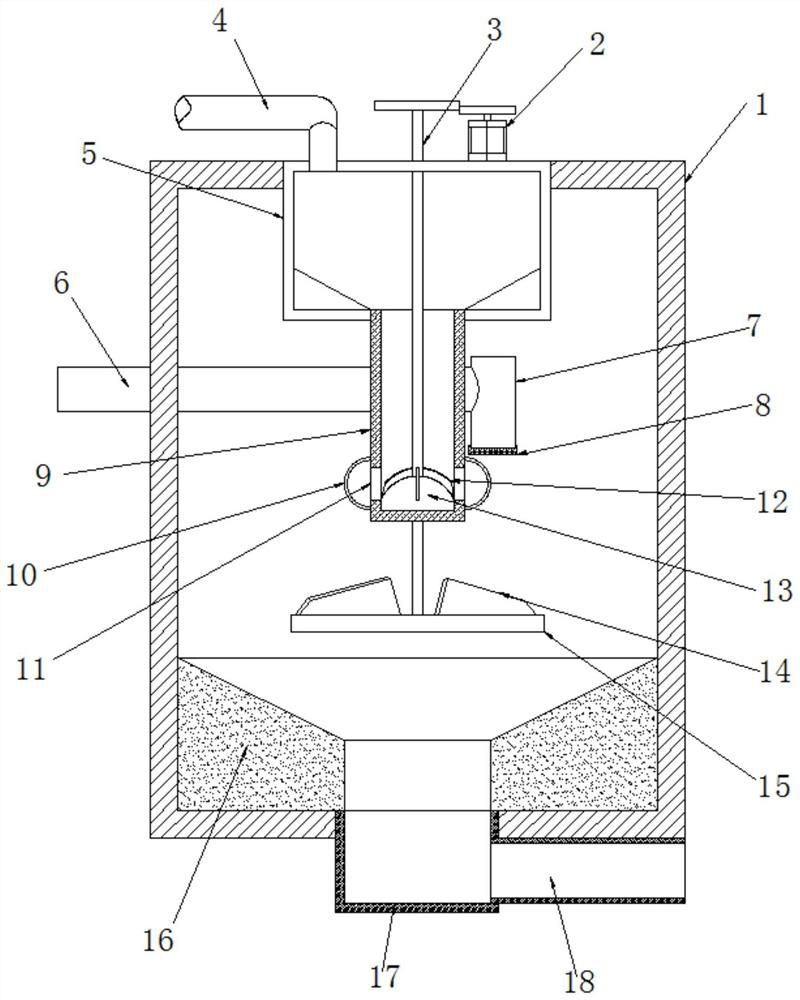 Sand setting device for sewage treatment