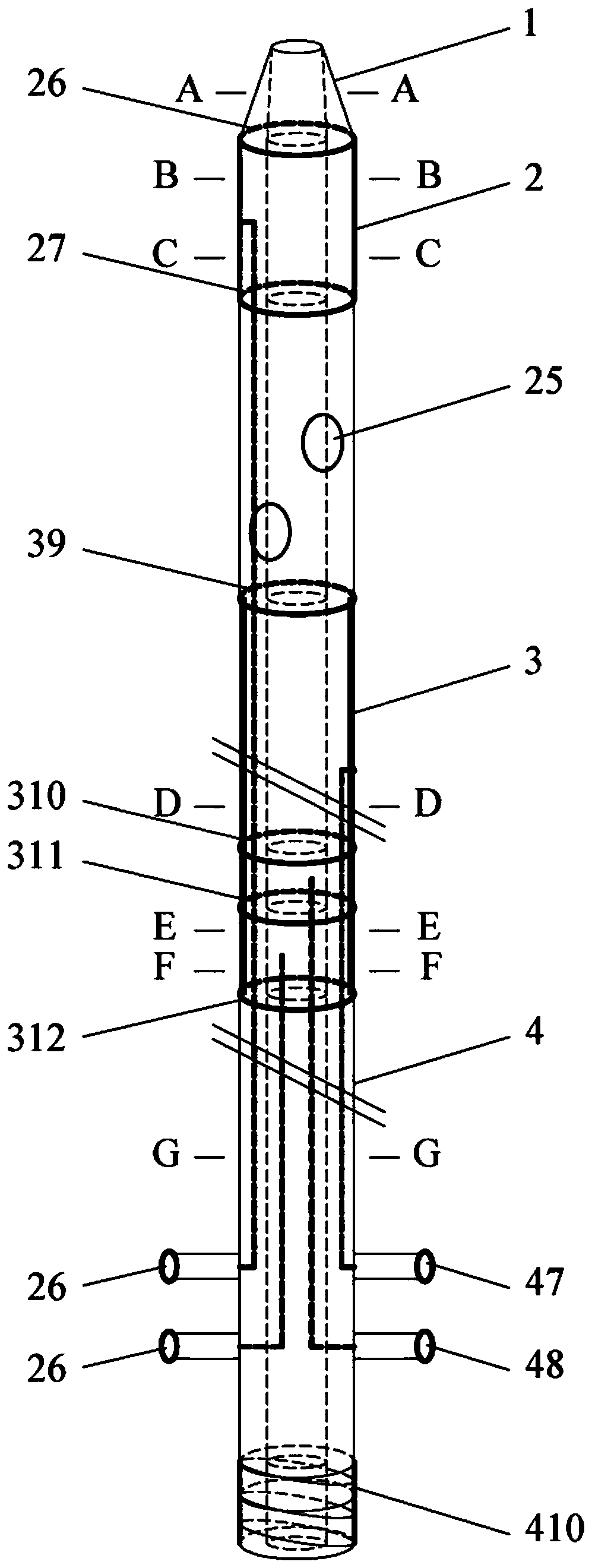 Multistage fistulous tract expanding type puncturing drainage tube having balloon