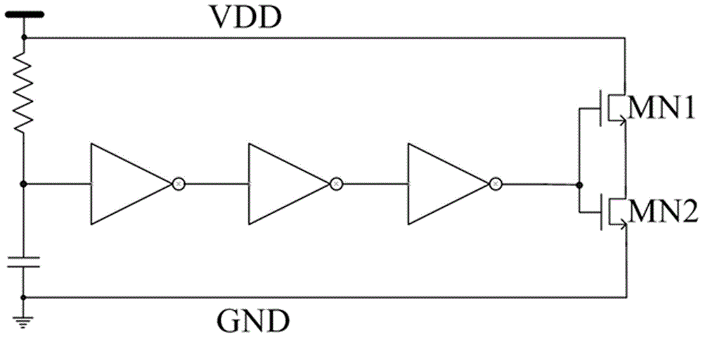 RC-type electrostatic clamping circuit for ESD circuit