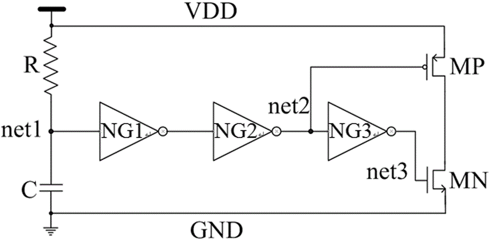 RC-type electrostatic clamping circuit for ESD circuit