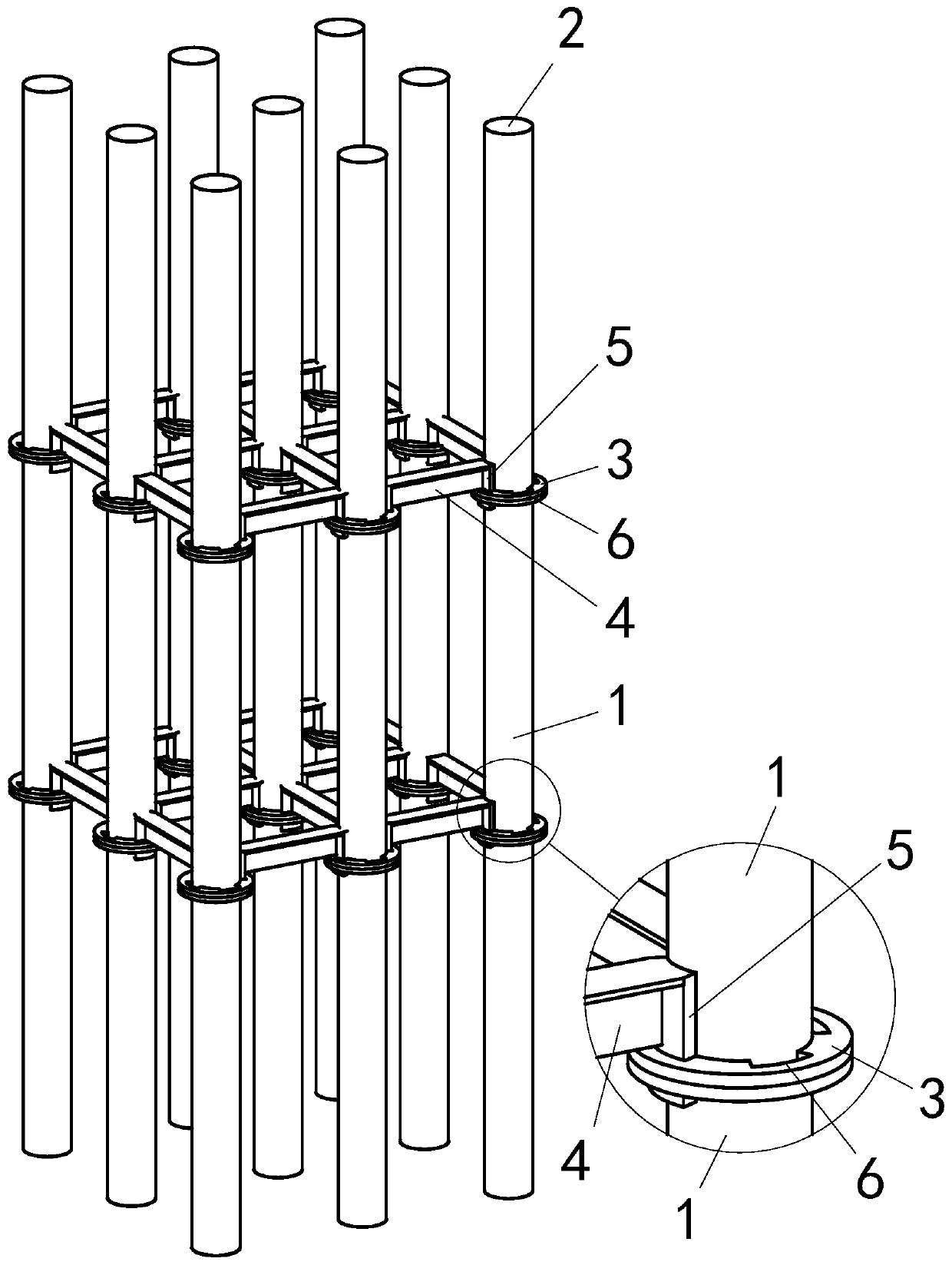 Rapid mounting structure of steel bar group