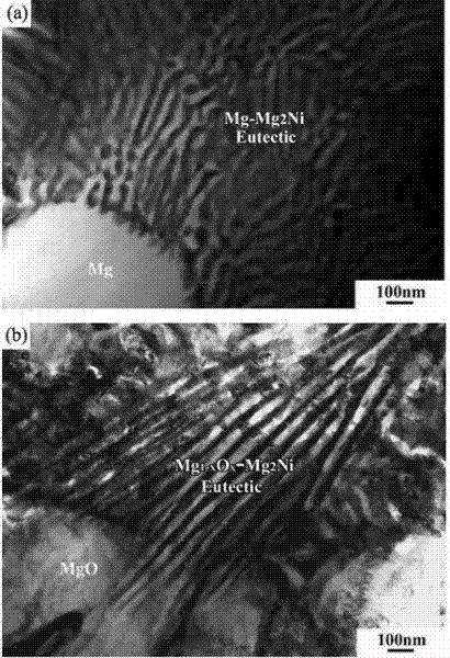 Method for synthesizing blocky magnesium-based nano composite material by self-organized reaction