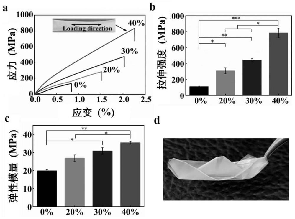 A kind of bacterial cellulose composite film with high orientation and high strength and its preparation and application