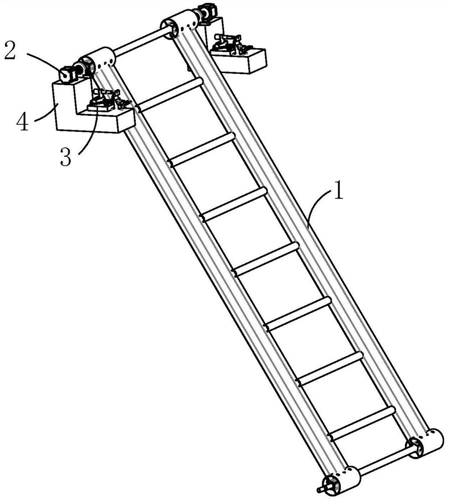 A landing ladder with dual functions of unfolding and retracting