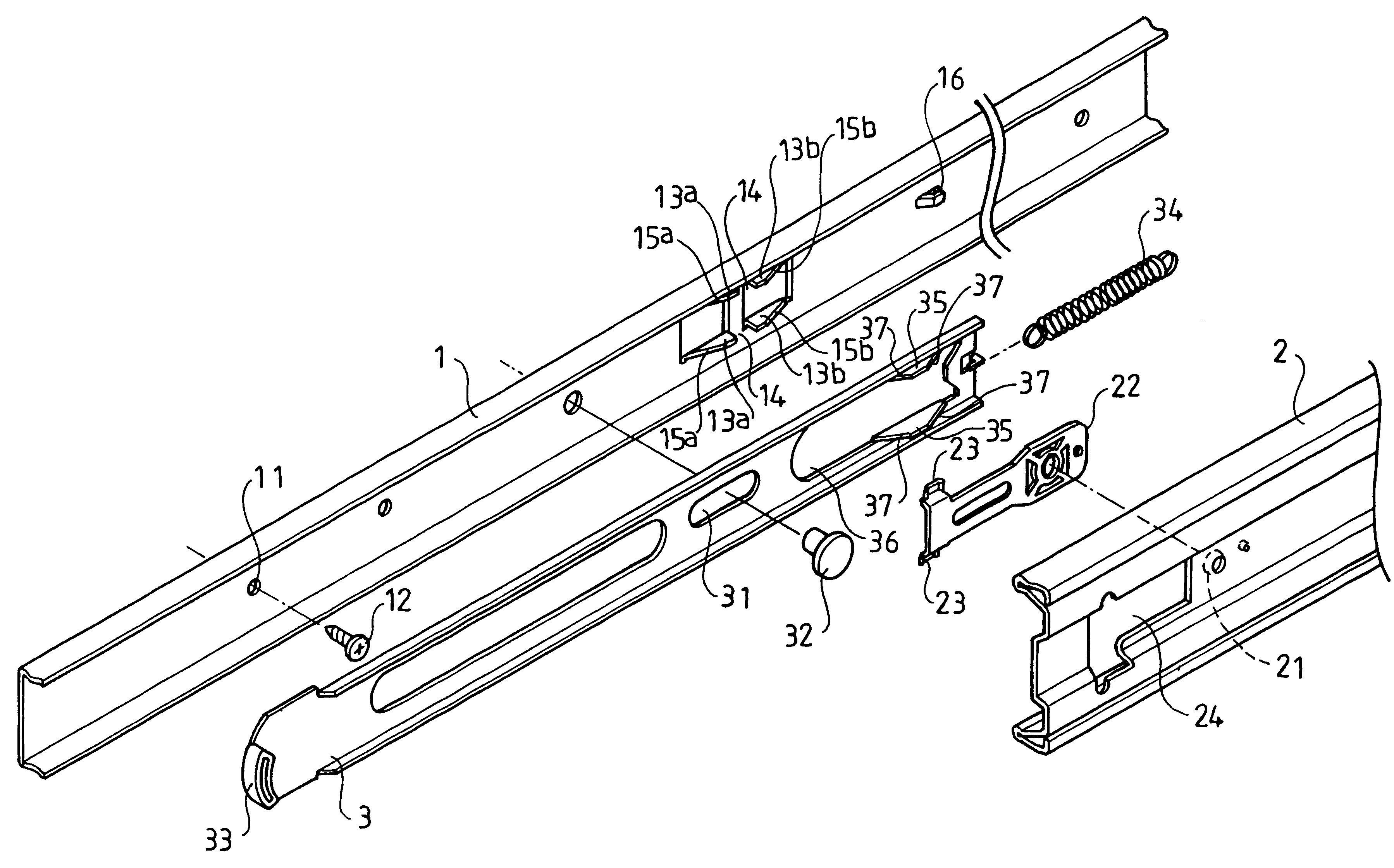 Lock snap structure of slide rail
