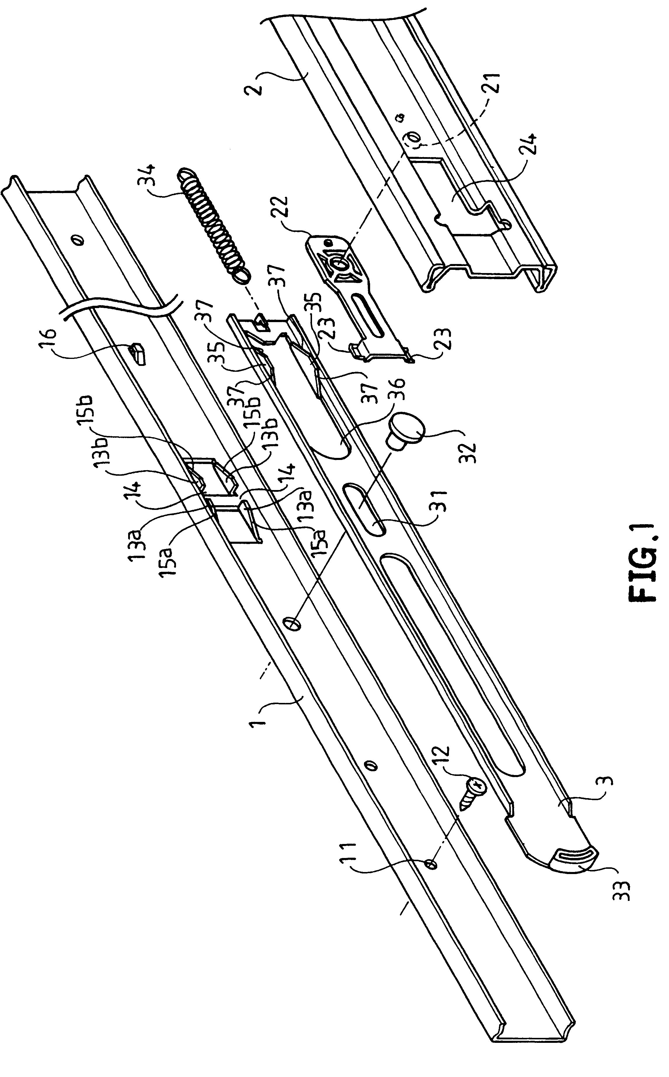 Lock snap structure of slide rail