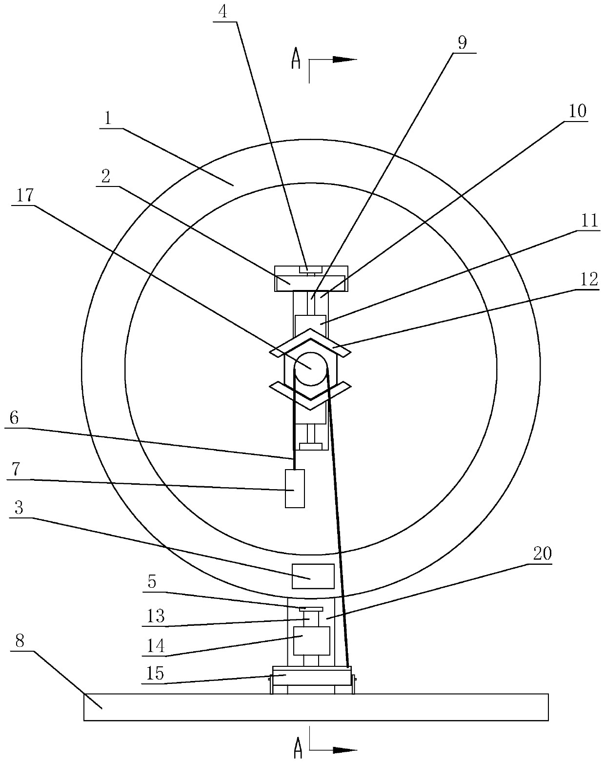 Flywheel feeding type gravity adaptive bolt cleaning device