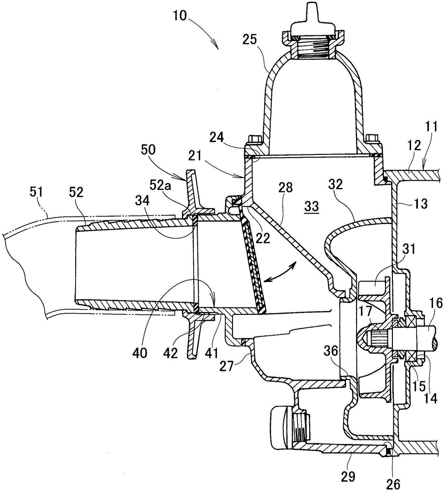 Hose attaching structure