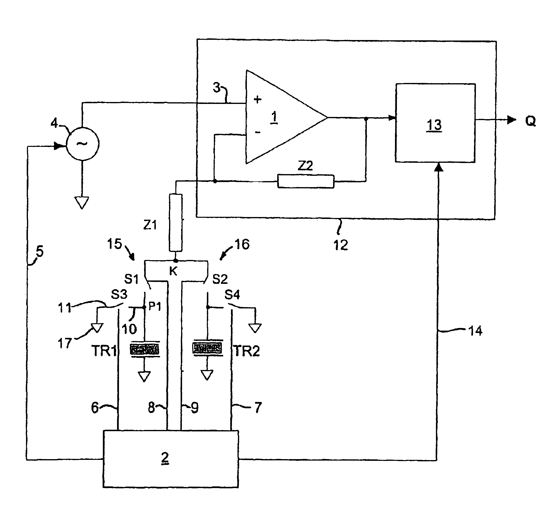 Transceiver circuit for an ultrasonic flowmeter