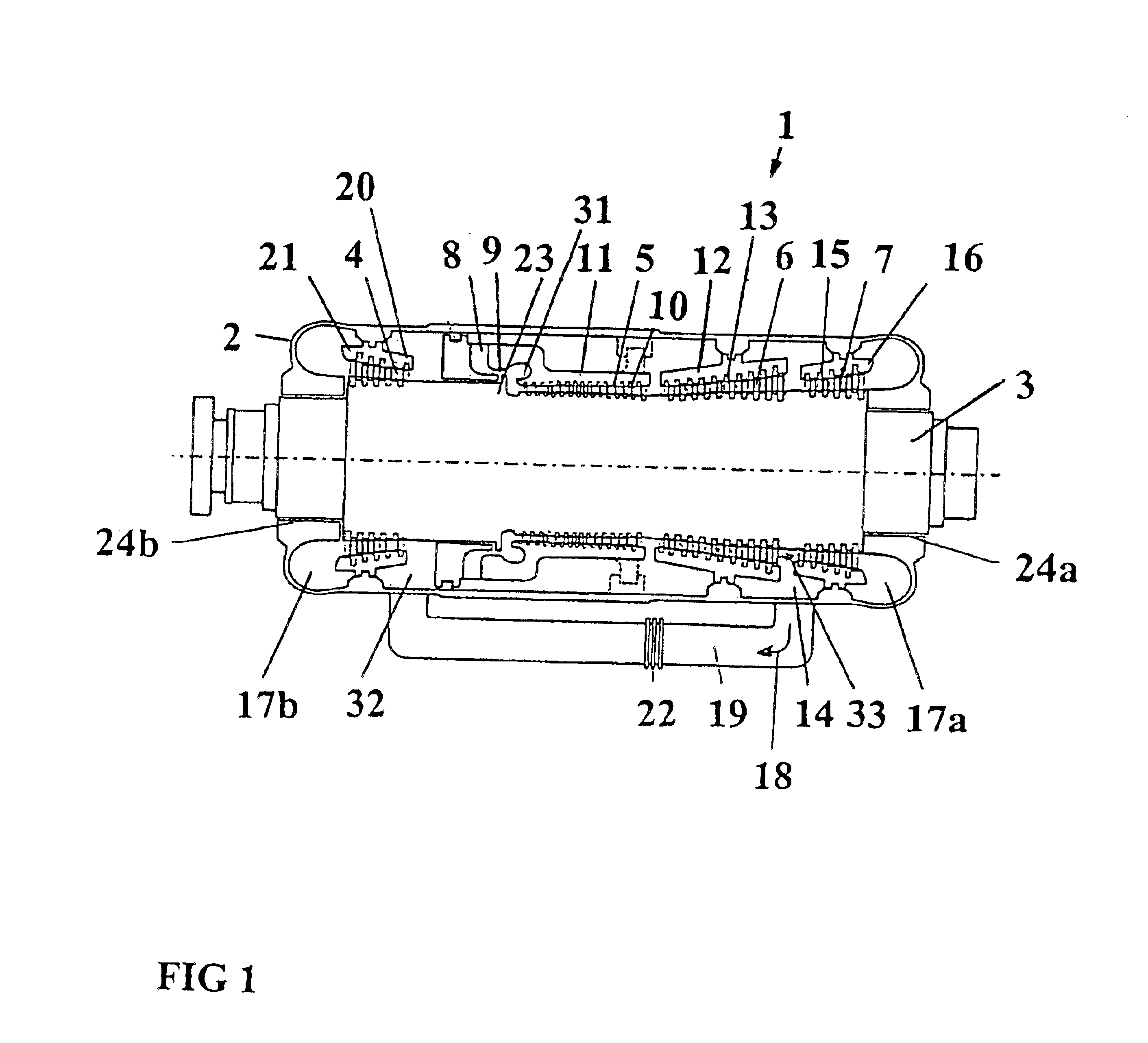 Fluid-flow machine with high-pressure and low-pressure regions