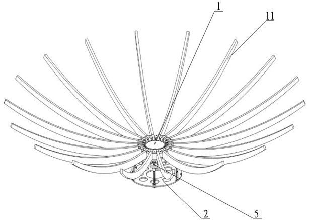 Single folding umbrella antenna unfolding mechanism capable of being unfolded and folded repeatedly