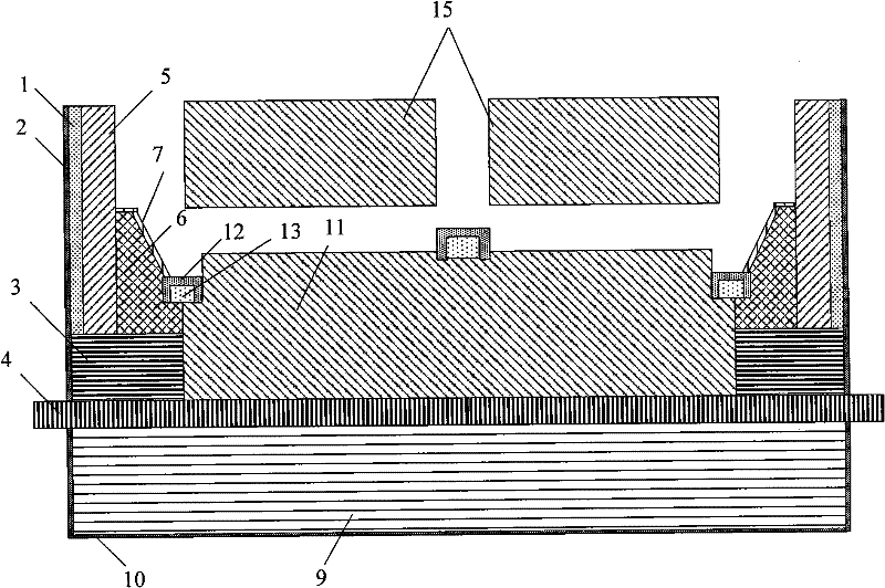 Method for preventing aluminium leakage from side parts and bottom part of aluminium electrolysis bath