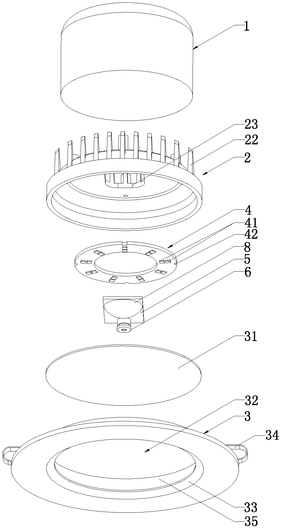 A downlight with monitoring and wireless functions