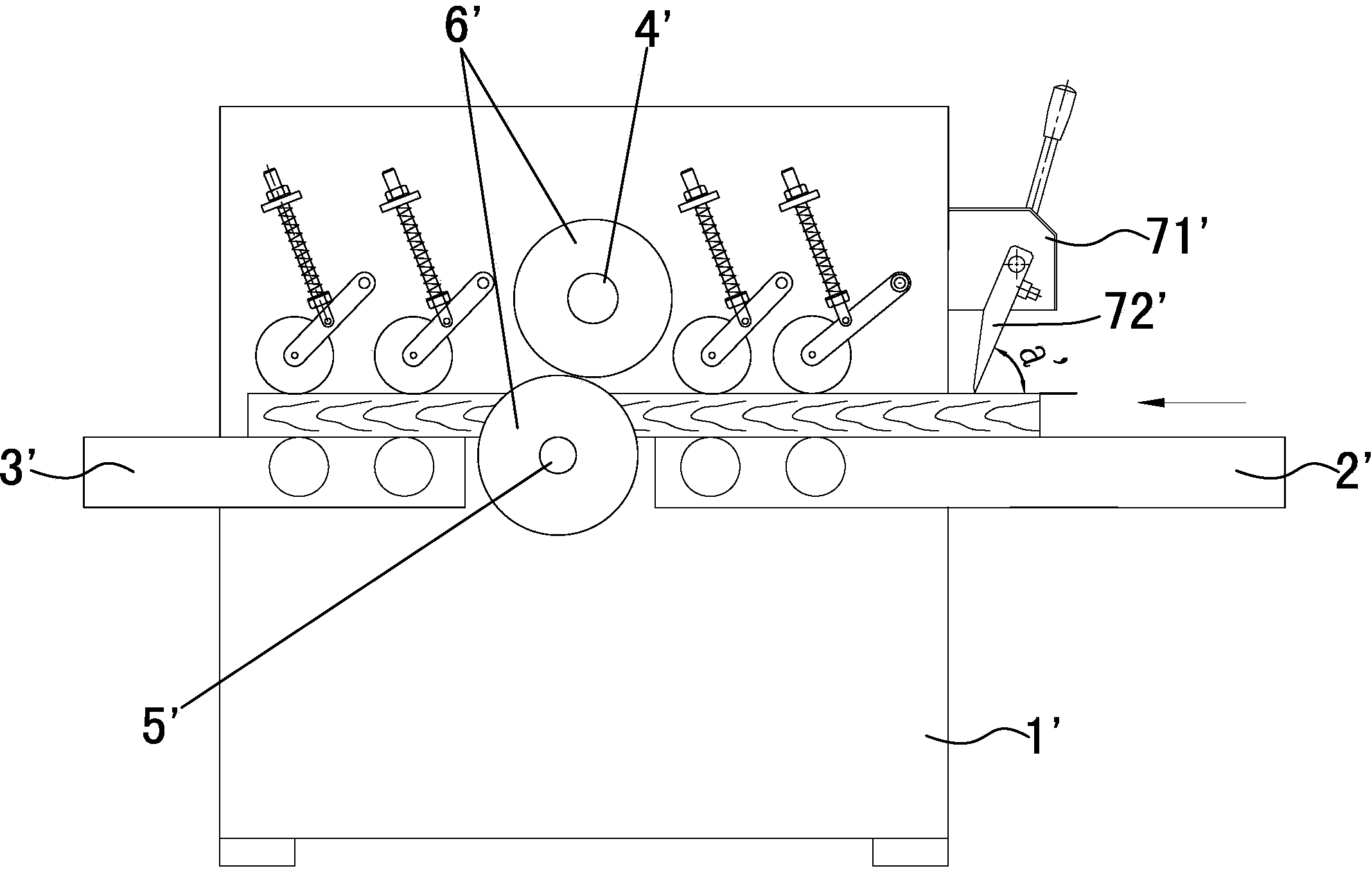 Backstop device of wood sawing machine