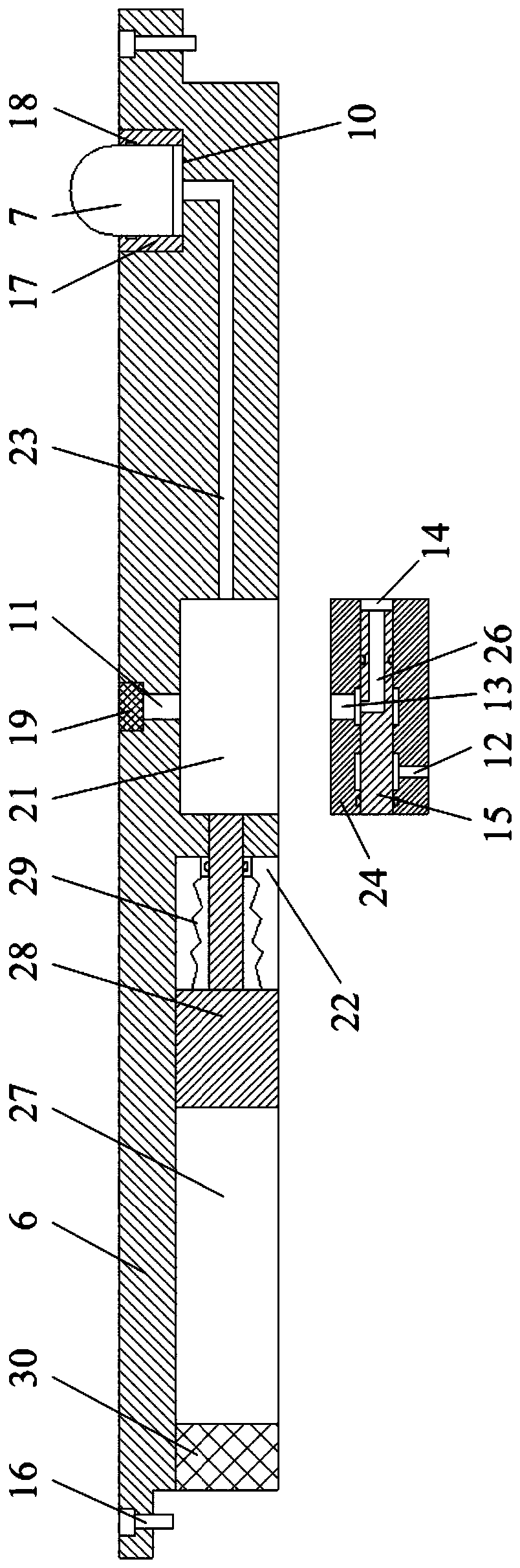 Push-back rotary steerable device based on drilling hydraulic pressure difference