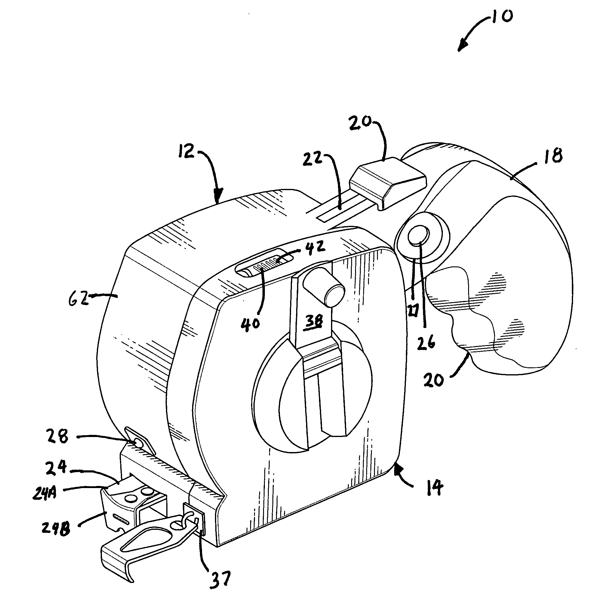 Tape measure having a handle and a removable chalk line marker and method therefor