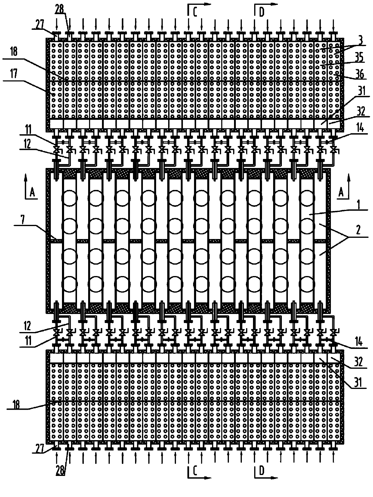 Transverse continuous heating system of coke oven