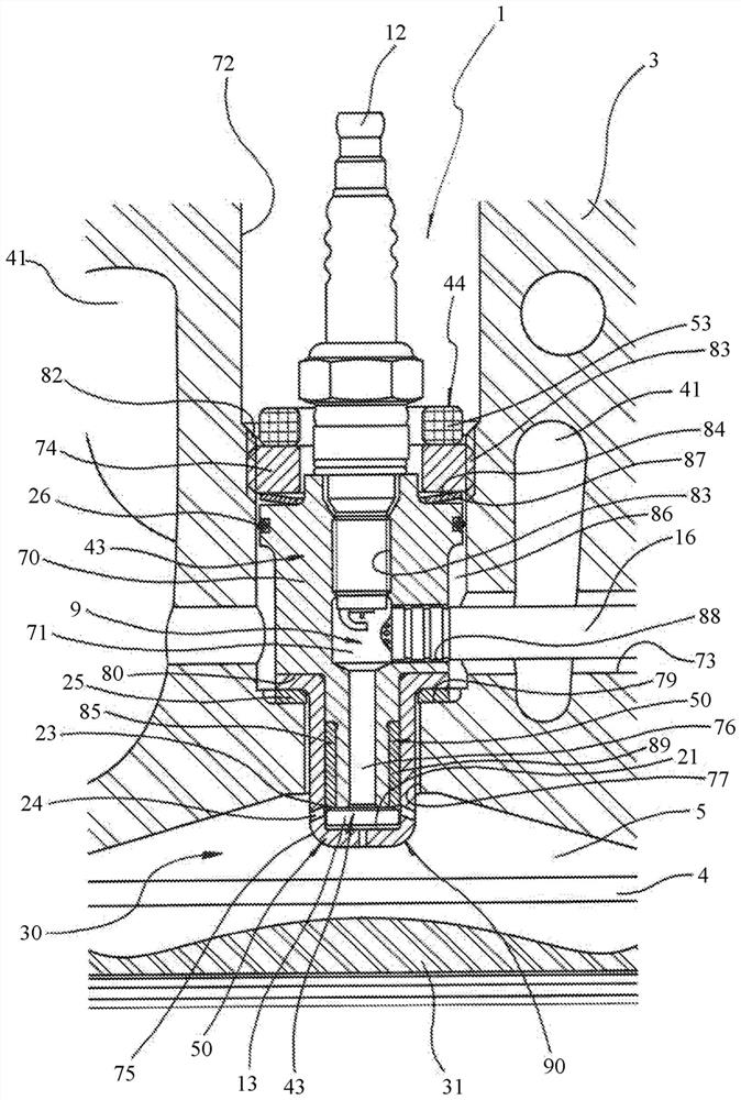 Ignition insert with active prechamber