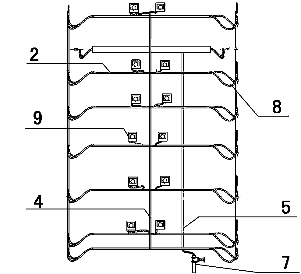 Core tube creeping formwork construction pipe tape firefighting water storage system and construction method thereof