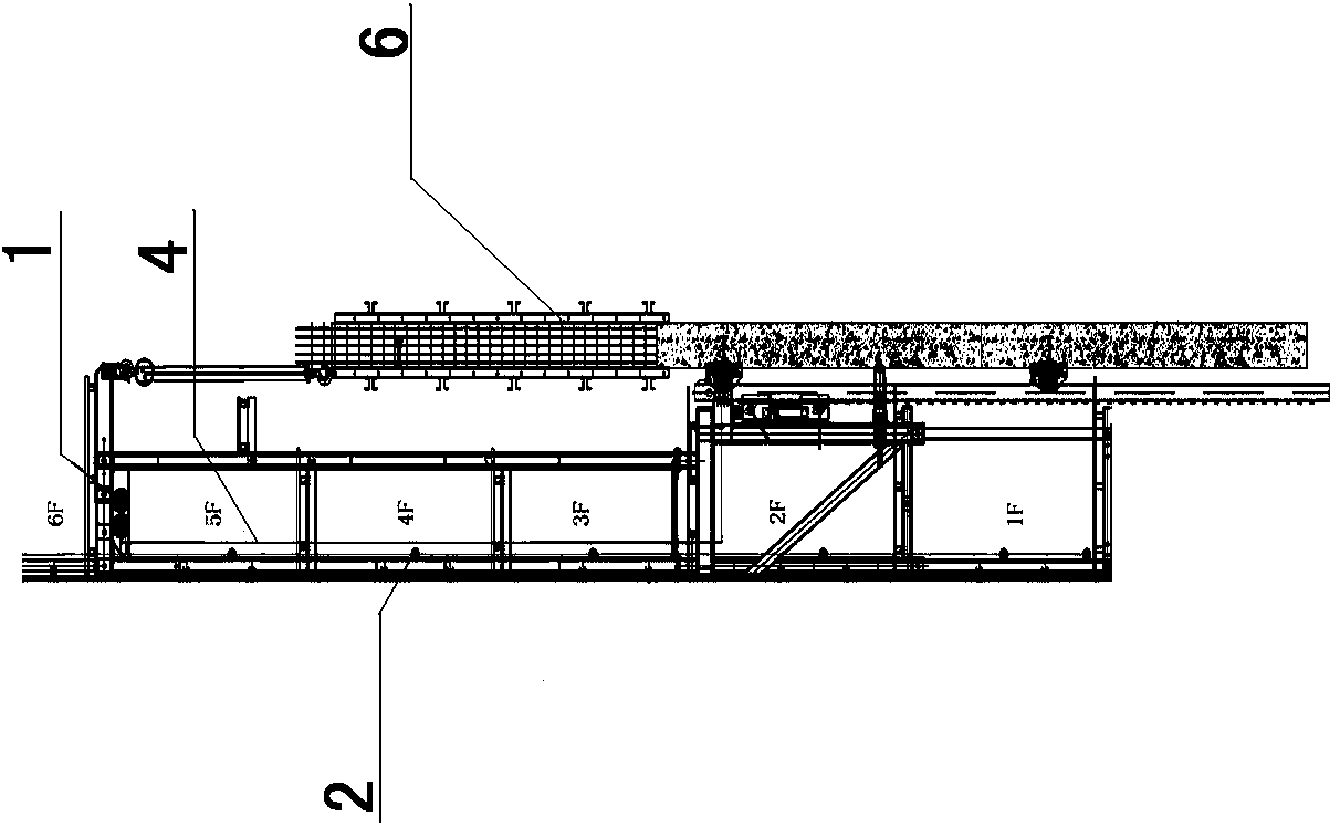 Core tube creeping formwork construction pipe tape firefighting water storage system and construction method thereof