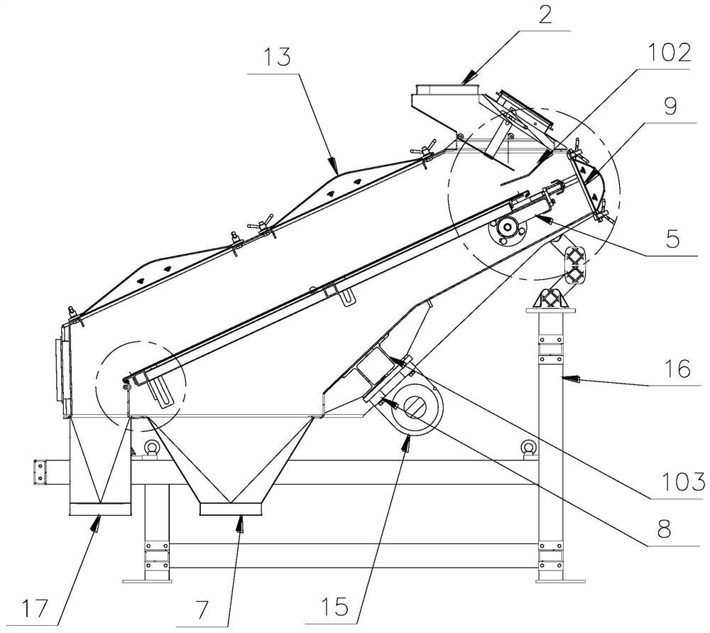 A vibrating grading sieve