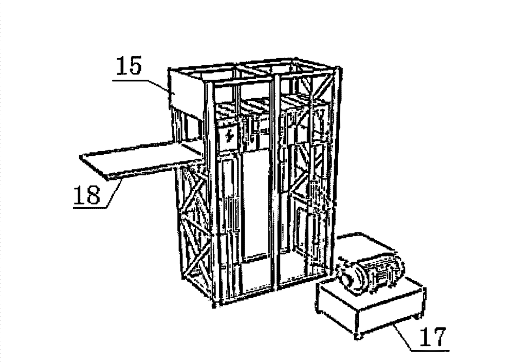 Large-scale lifting device based on deep foundation pit vertical earthmoving