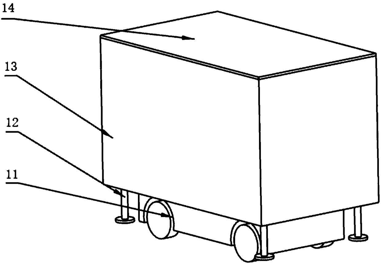 Movable stage background screen based on AGV (automatic guided vehicle) and robot cooperation and construction method of screen