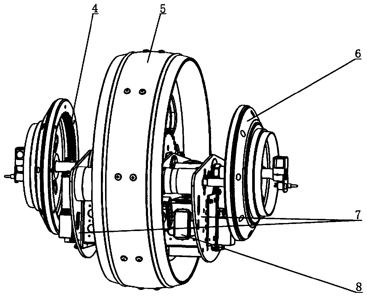 Amphibious reconnaissance spherical robot eccentrically driven by heavy pendulums