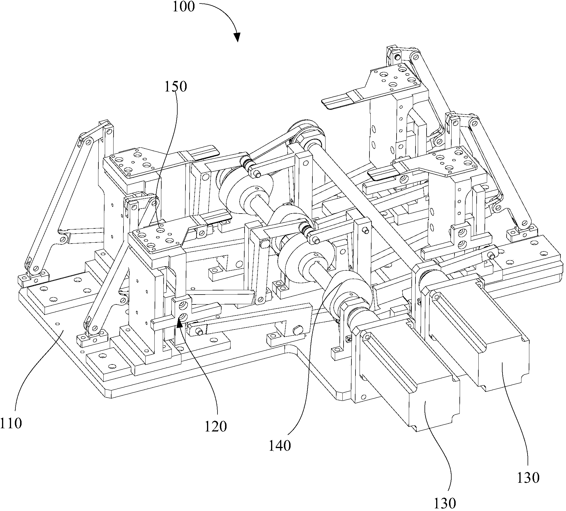 Lamination stacking machine of laminated type power battery and piece pressing mechanism thereof
