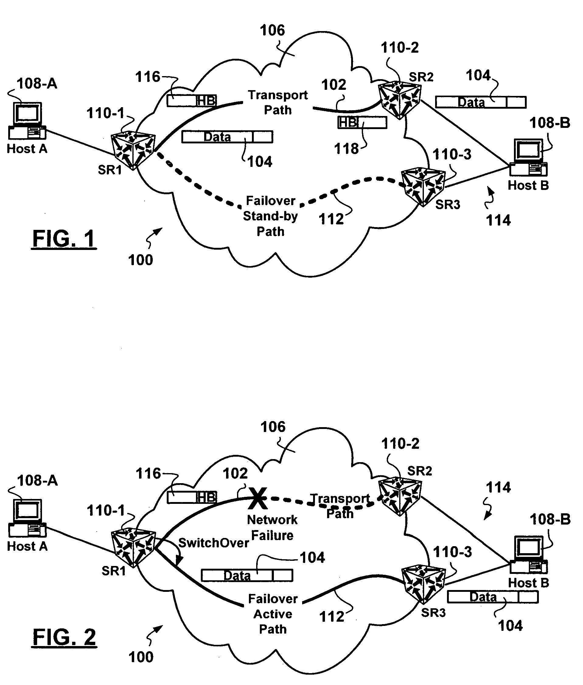 Method and apparatus providing rapid end-to-end failover in a packet switched communications network