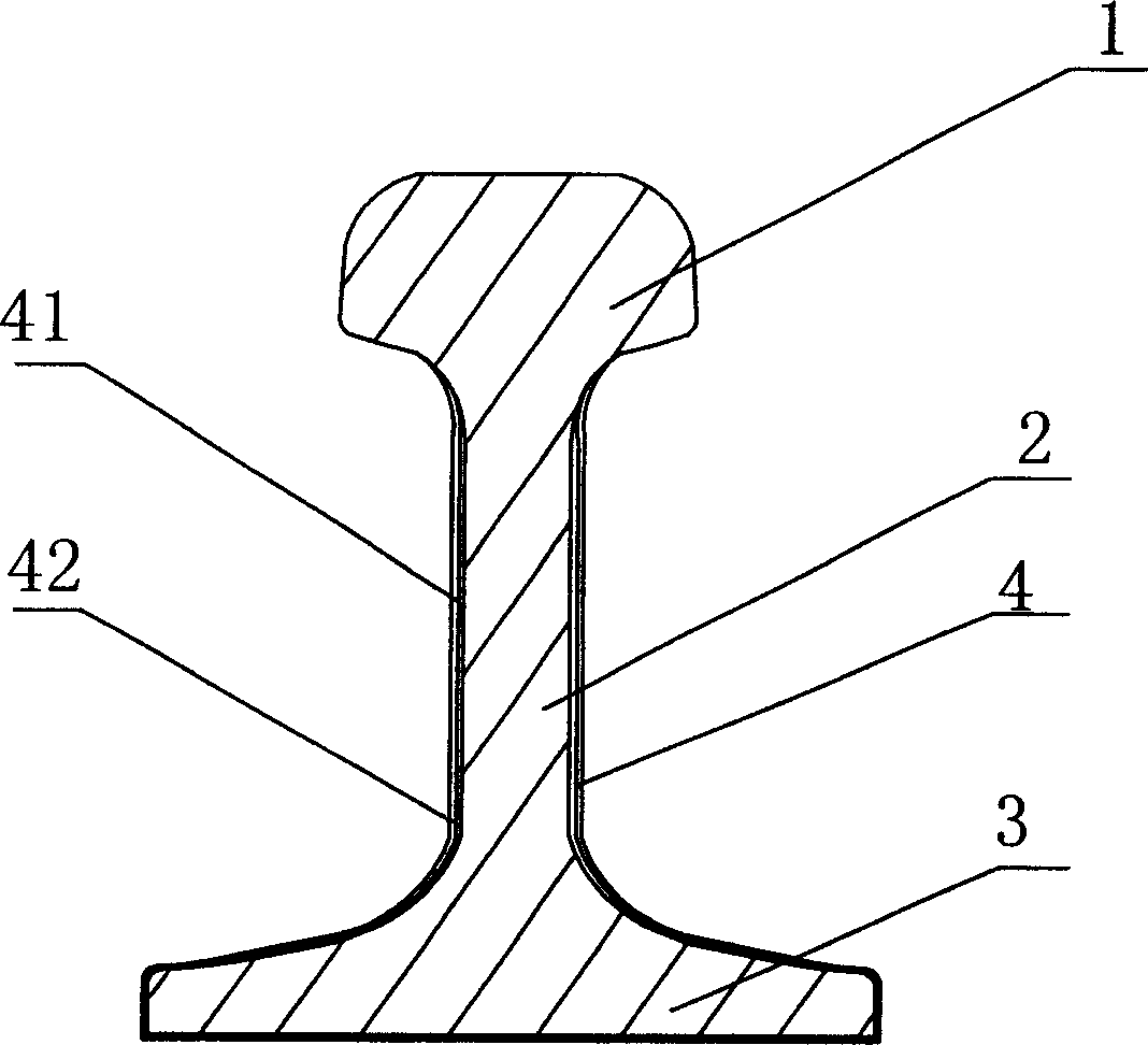 Corrosion-resisting steel rail and process for producing the same