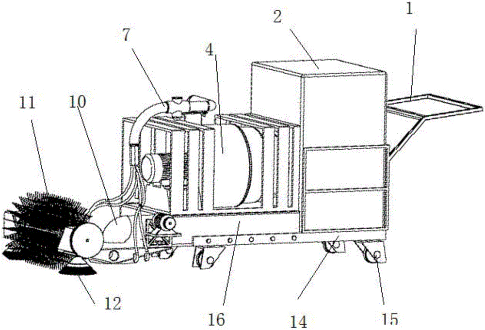 Automatic cleaning machine for fallen leaves based on humid environment and working mode thereof