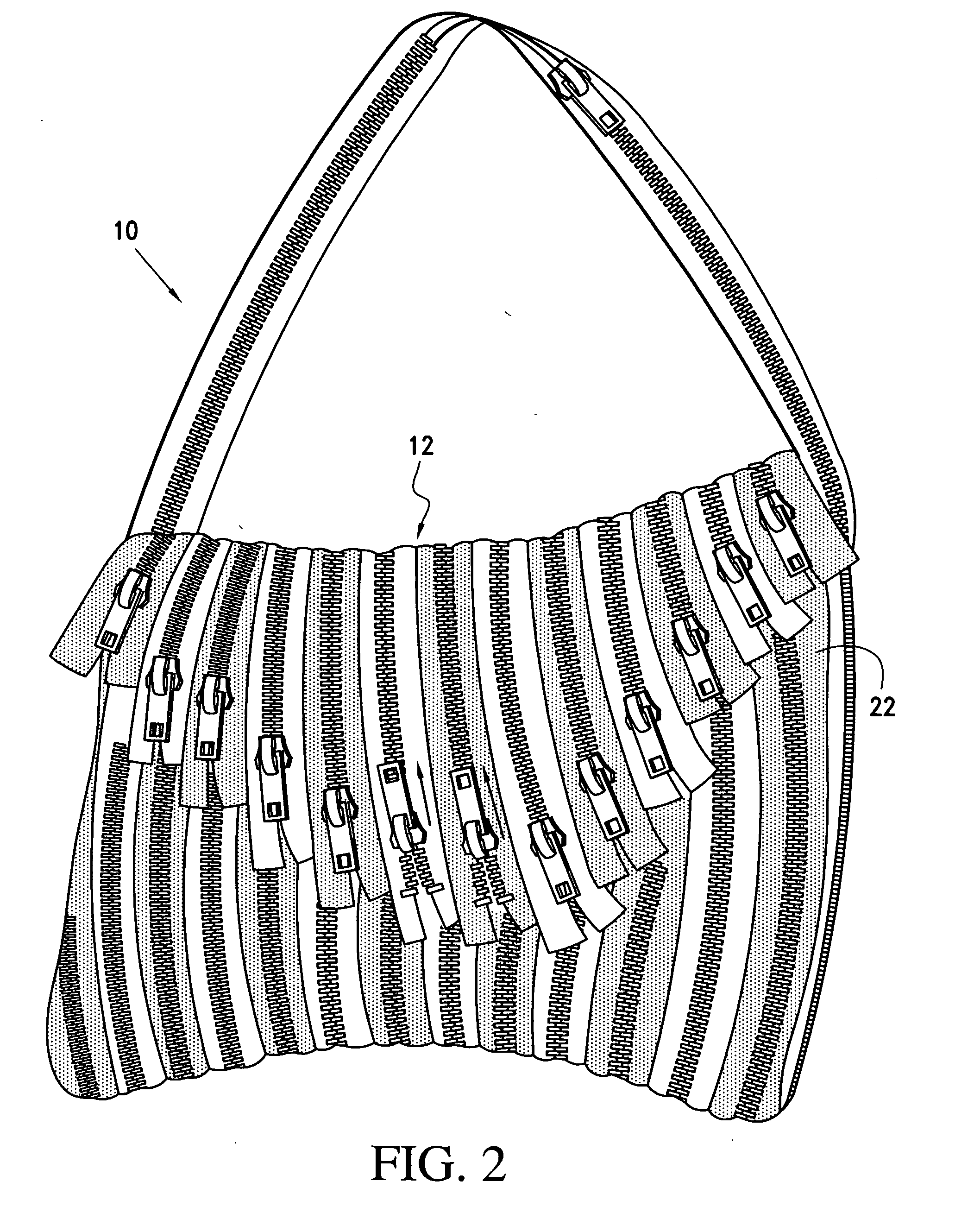 Modifiable and customizable article carrier built of zipper strips