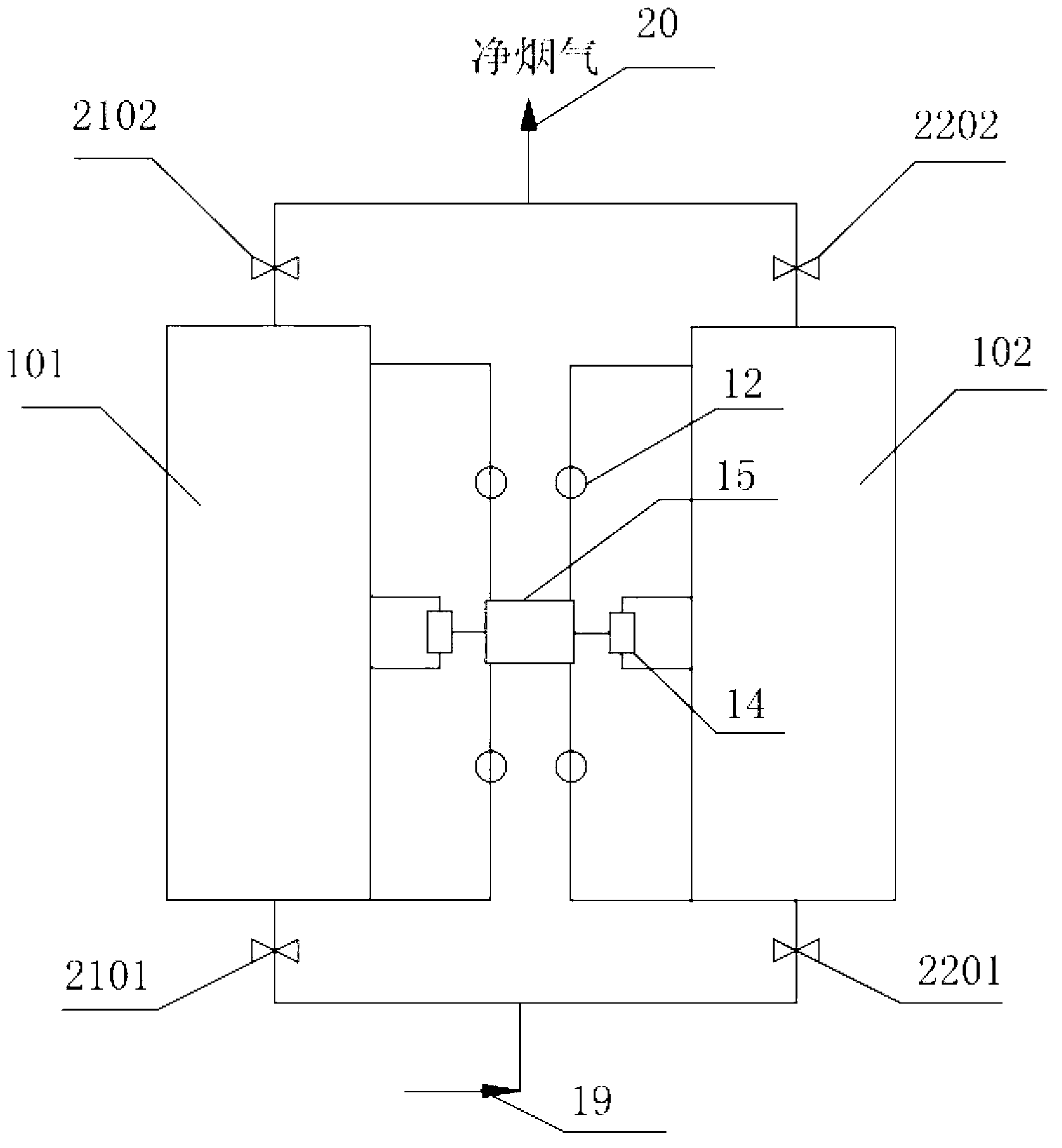 Flue gas cleaning system capable of switching pollutant desorption technology and adsorbent regeneration technology and method thereof