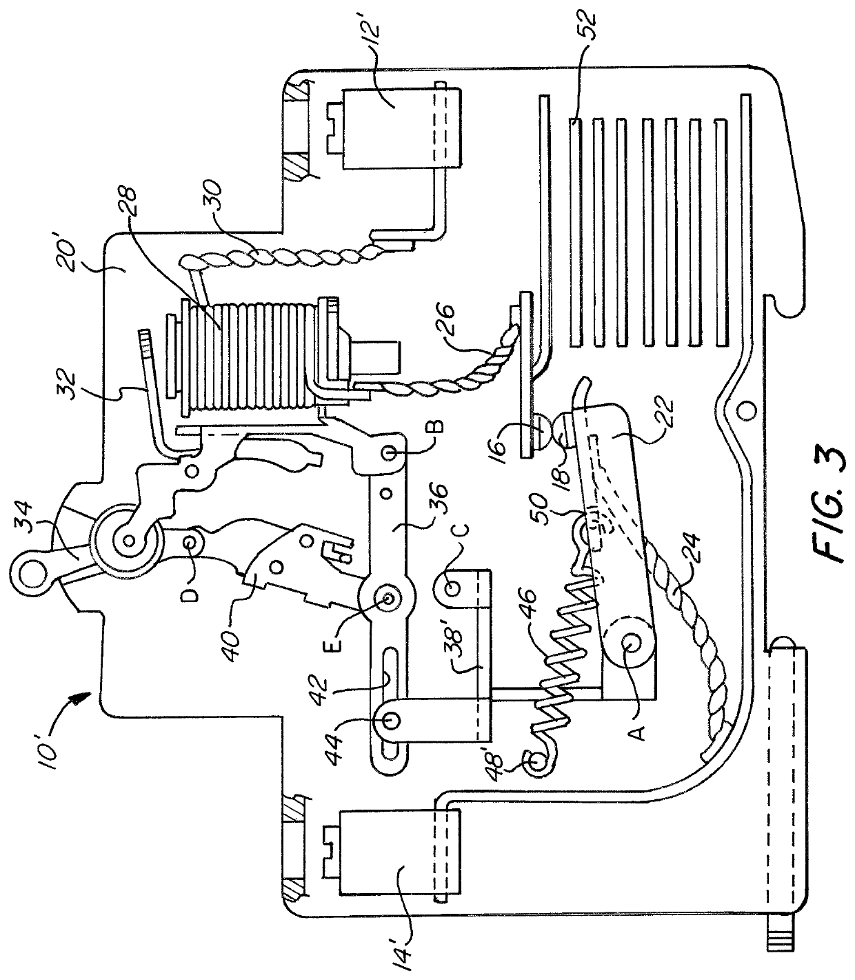 Circuit breaker with snap action contacts