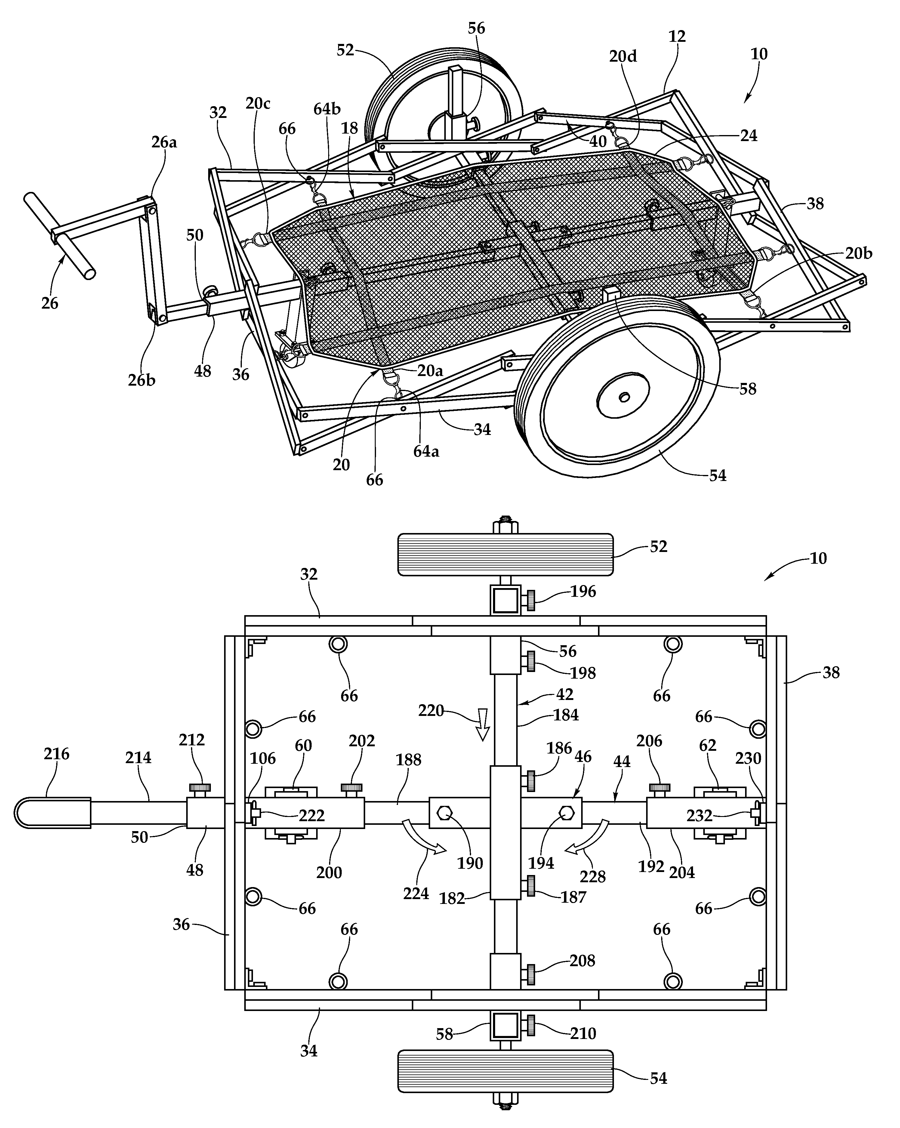 Collapsible trailer and method for use of same