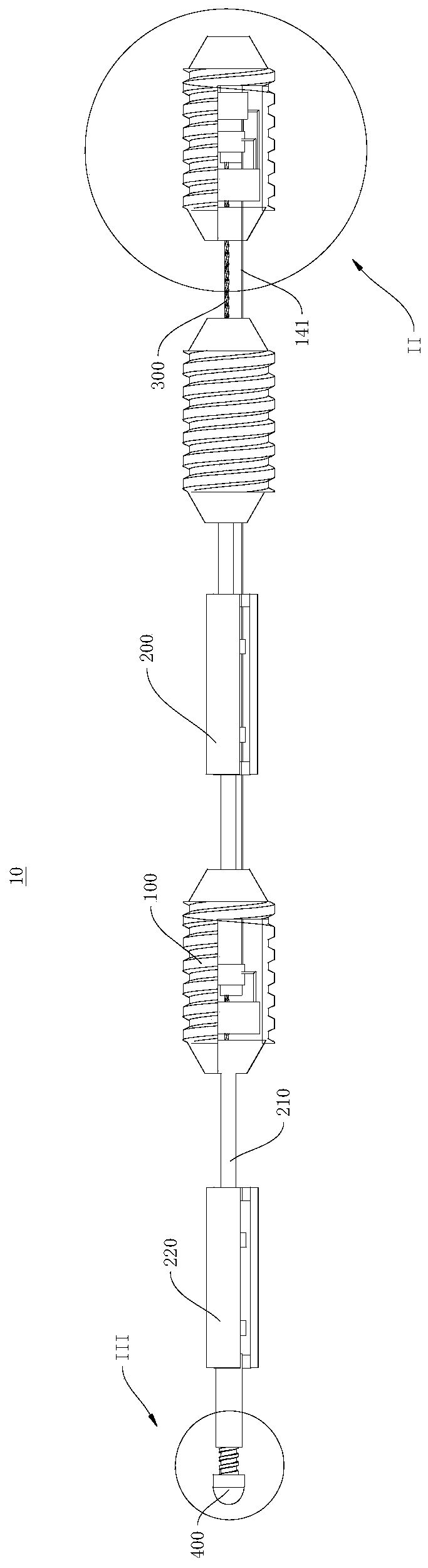 Rock deformation measuring device and rock measuring equipment