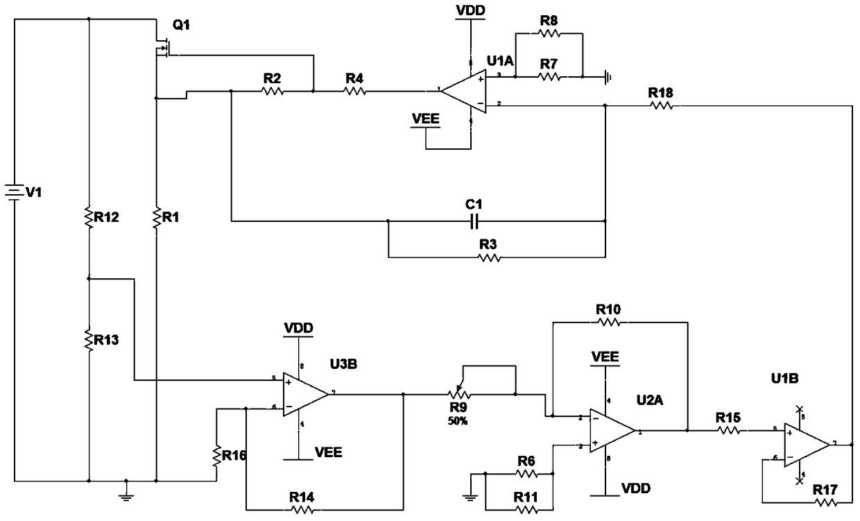 A DC constant resistance electronic load device