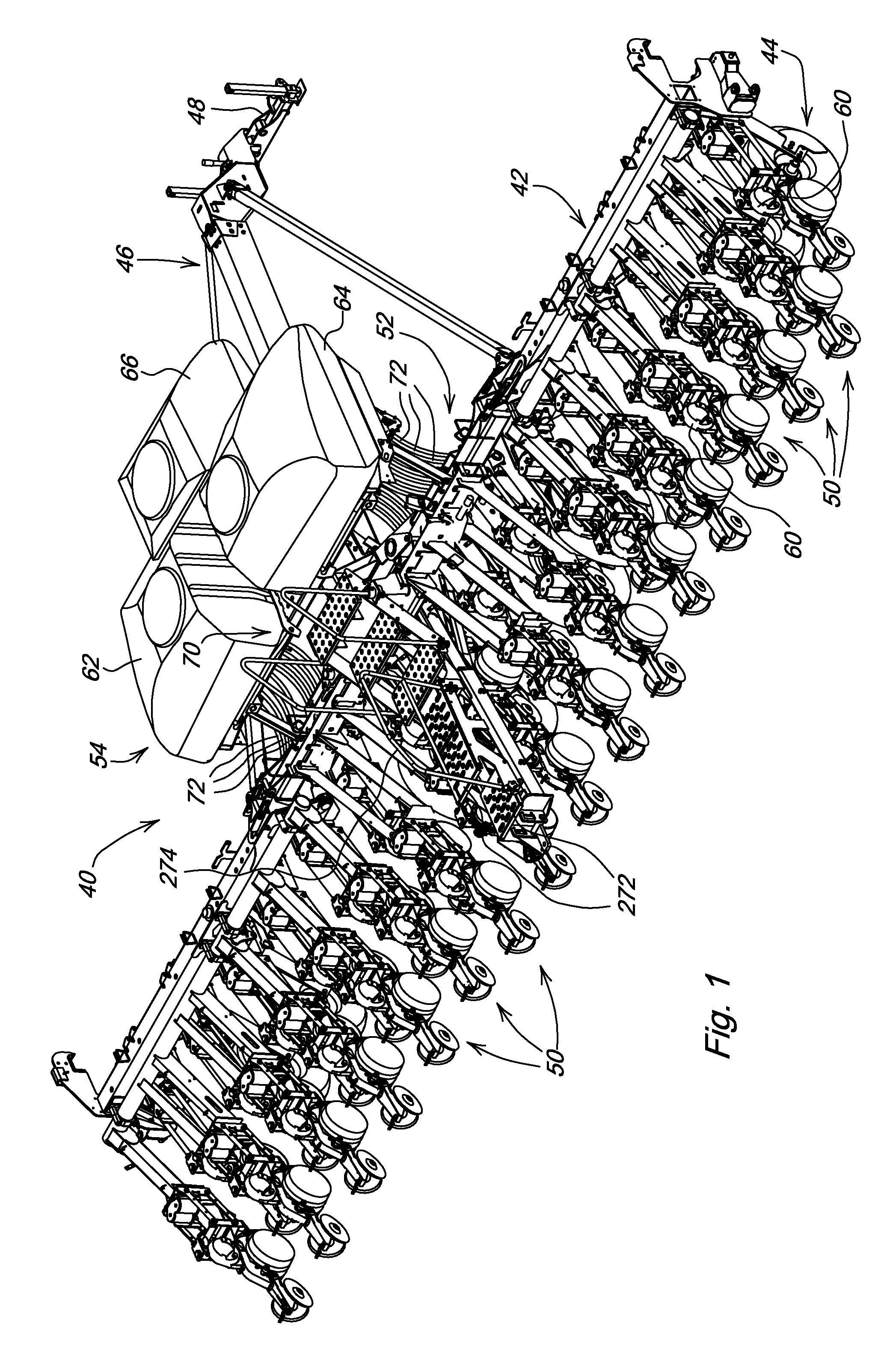 Seed hopper and routing structure for varying material delivery to row units