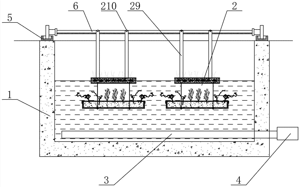 Ecological floating island sewage treatment aerobic pond