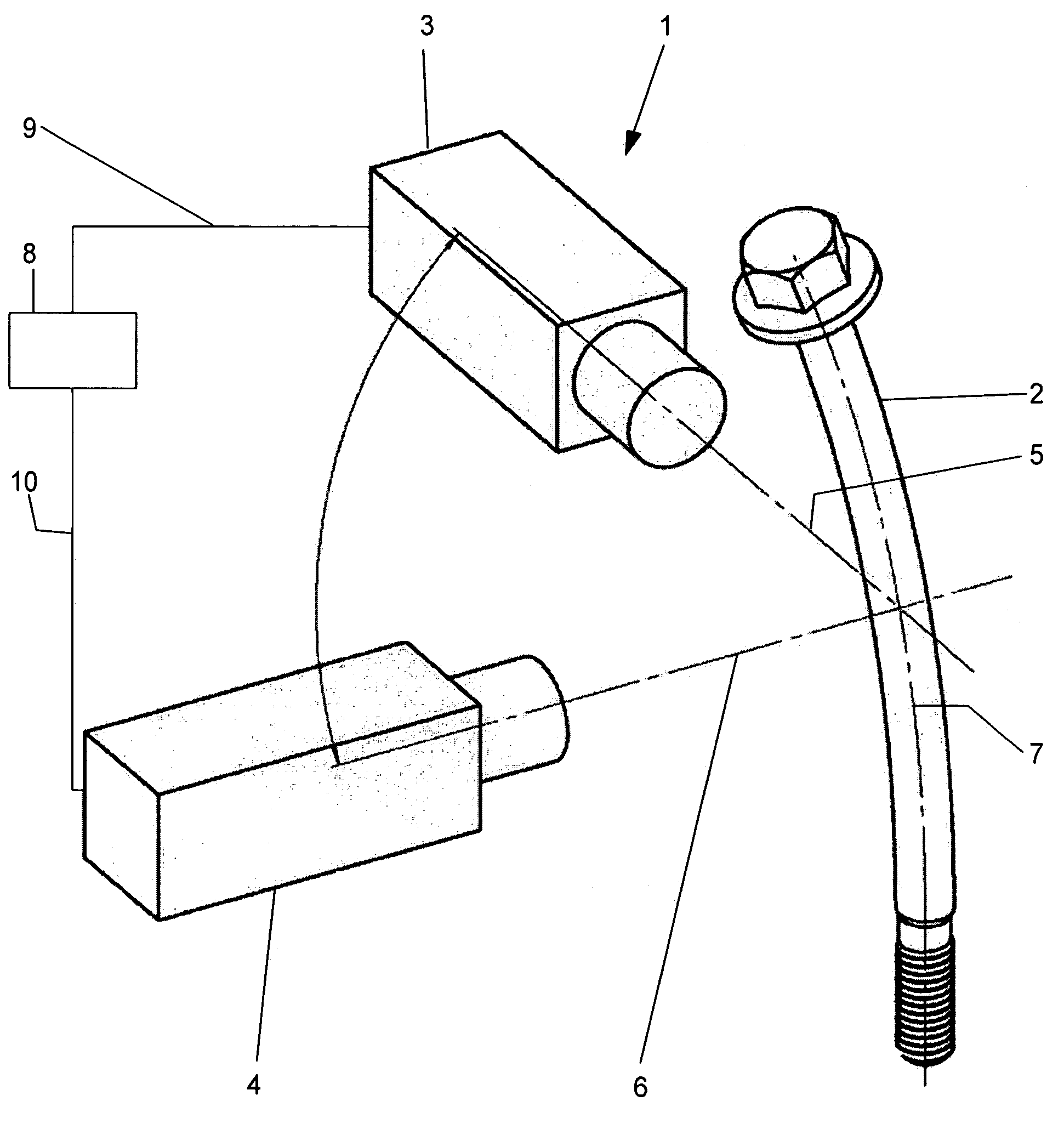 Method and apparatus for determining the deflection of a fastener