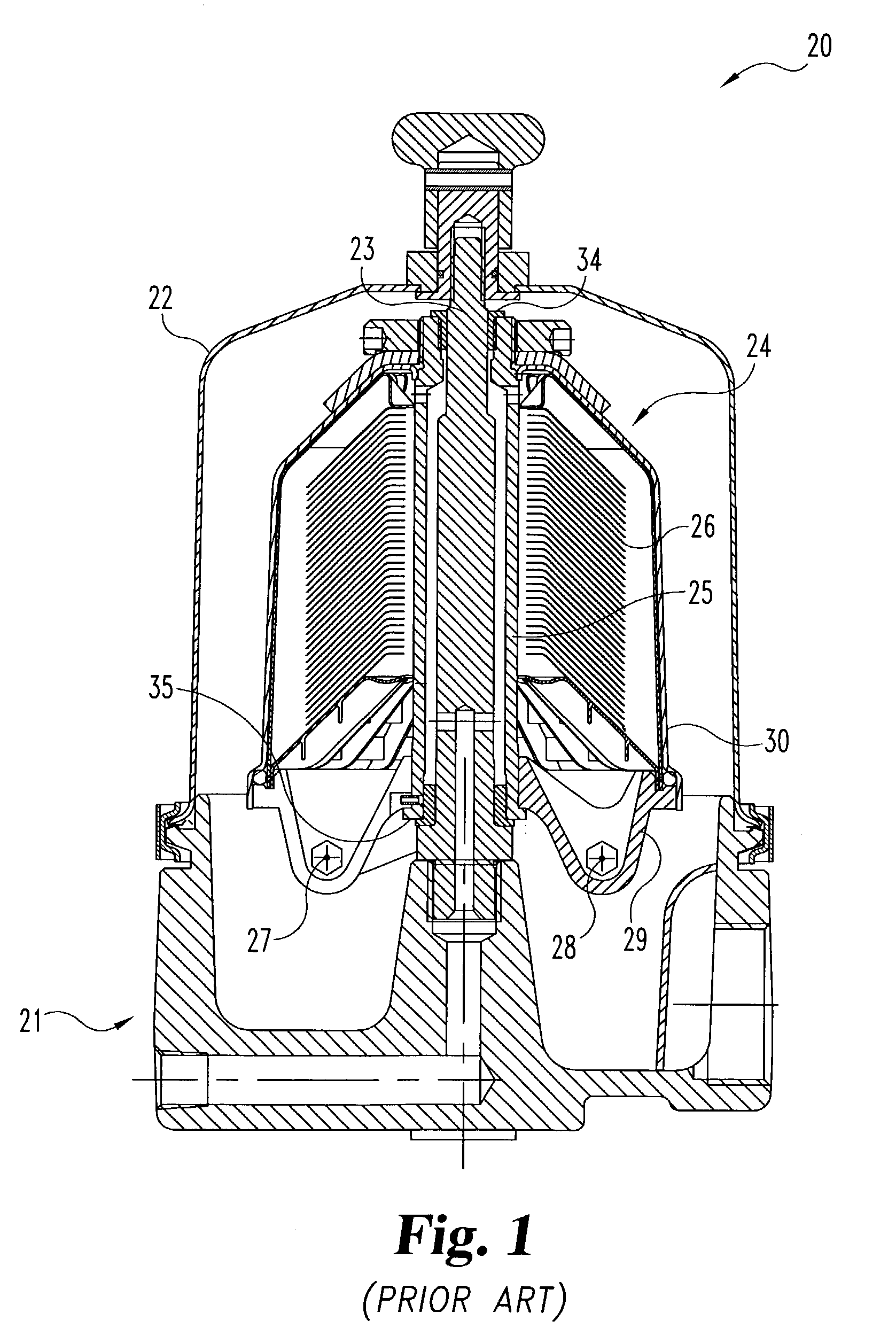 Integral air/oil coalescer for a centrifuge