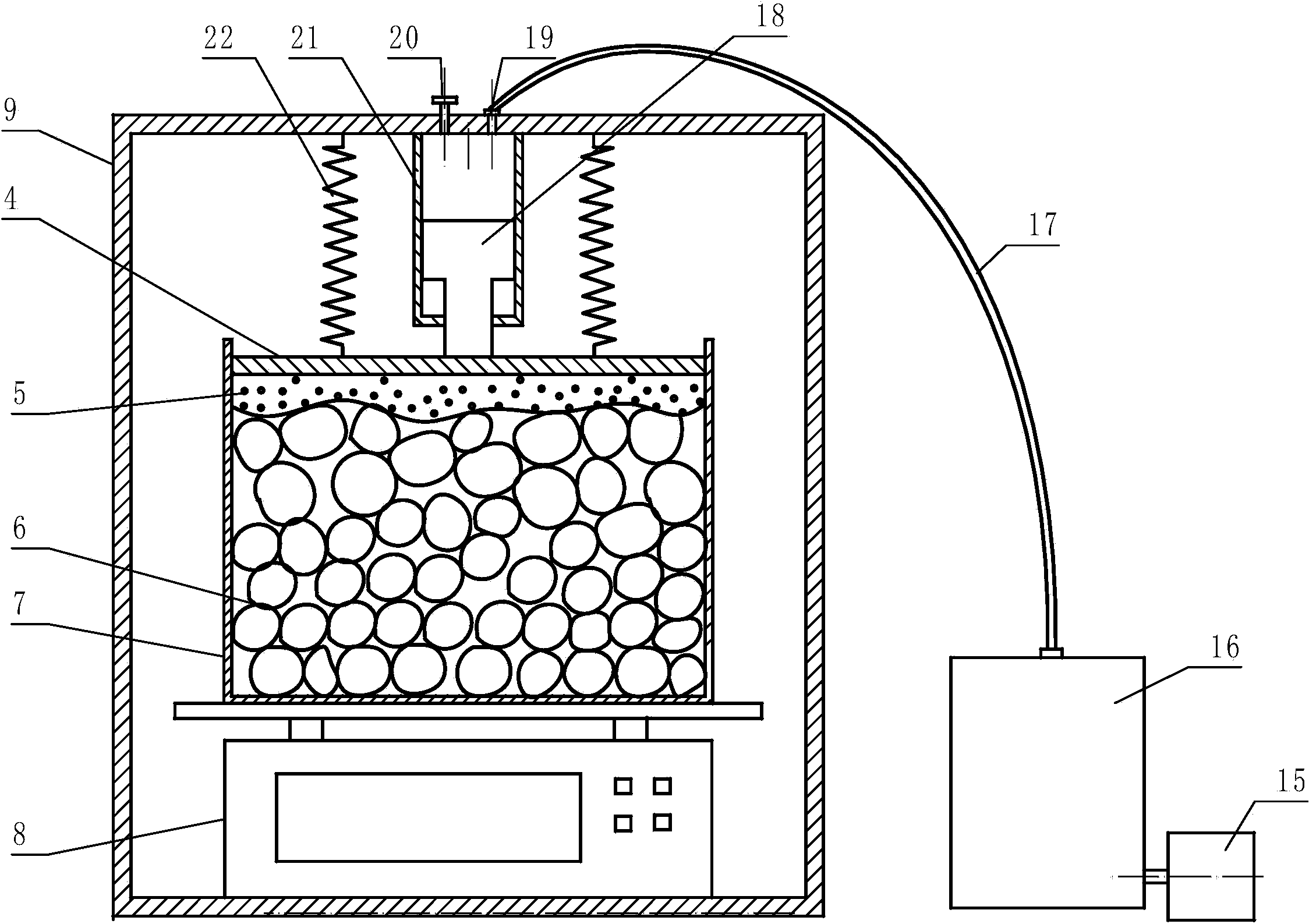 Device for measuring pressure resistance of processed tomatoes
