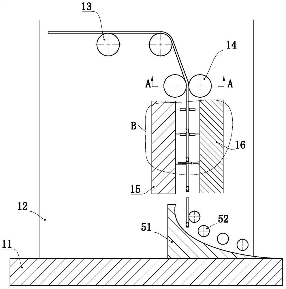 A cutting device for woven bag production process