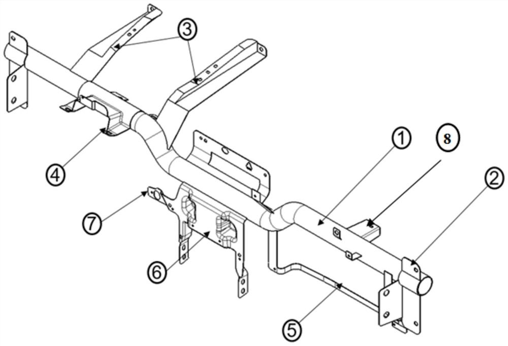 Steel and aluminum combined instrument board cross beam