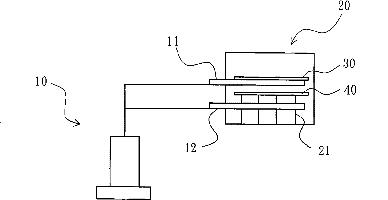 Dual-arm mechanical arm and method for moving plates by using same